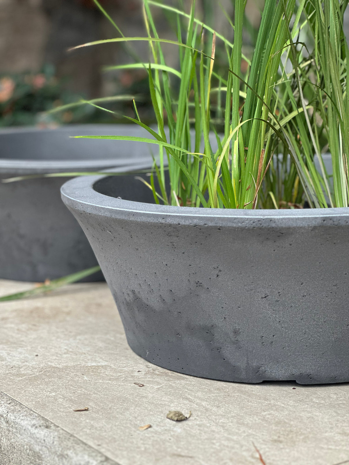 Macetero Bowl de polietileno color tono pizarra – Viet Pottery